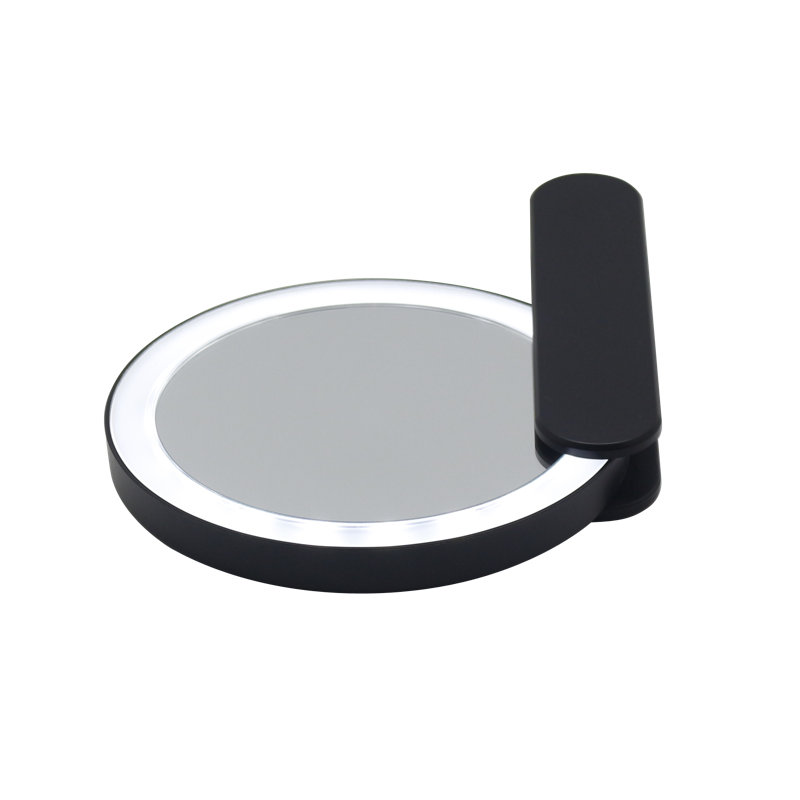 Miroir de maquillage rond Iry, Noir