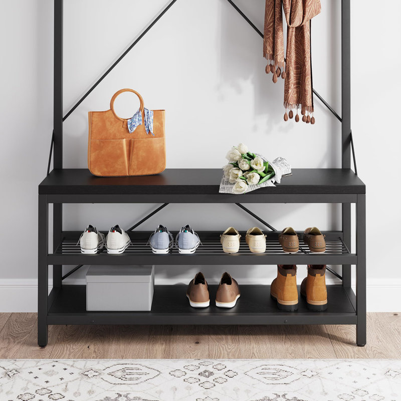 Taneli Freestanding 8 - Hook Coat Rack, Black