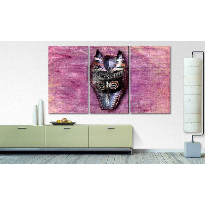 Afro Mask - Wrapped Canvas Print, 3 Piece Canvas Set, 100 cm H x 180 cm W