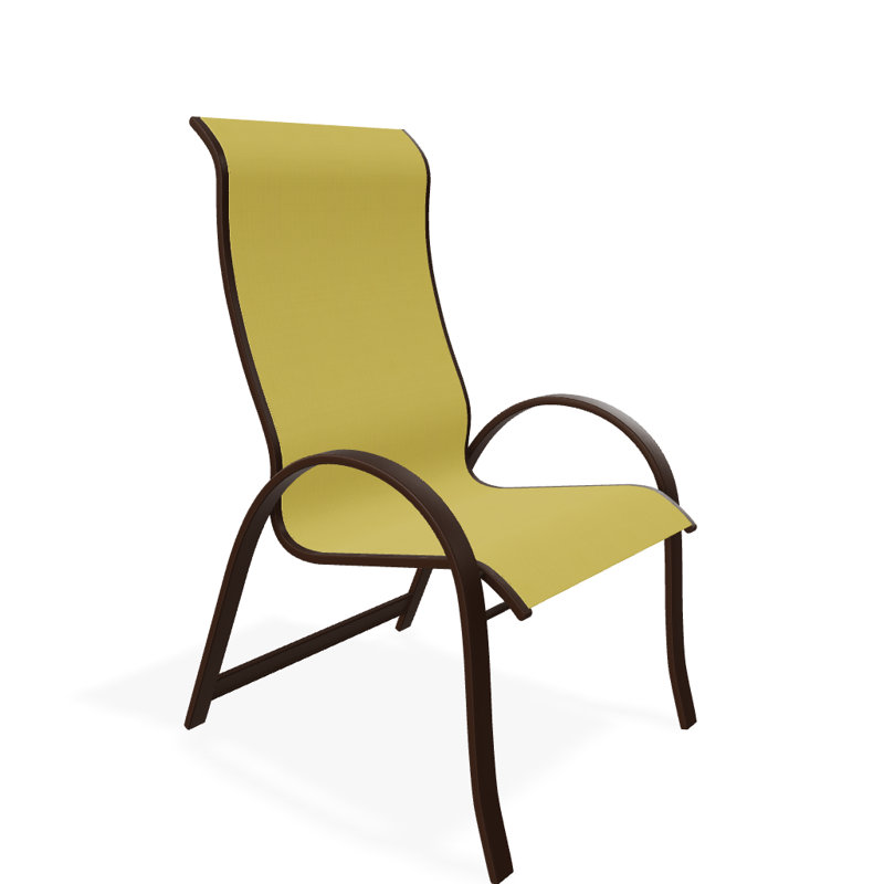 Chaise de patio empilable Hirotaka Supreme, Jaune 43D, Kona texturé