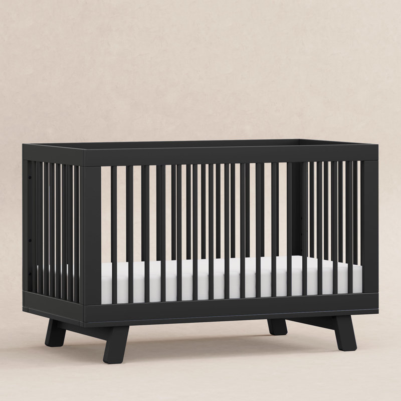 Hudson Black 3-in-1 Convertible Crib with Toddler Rail