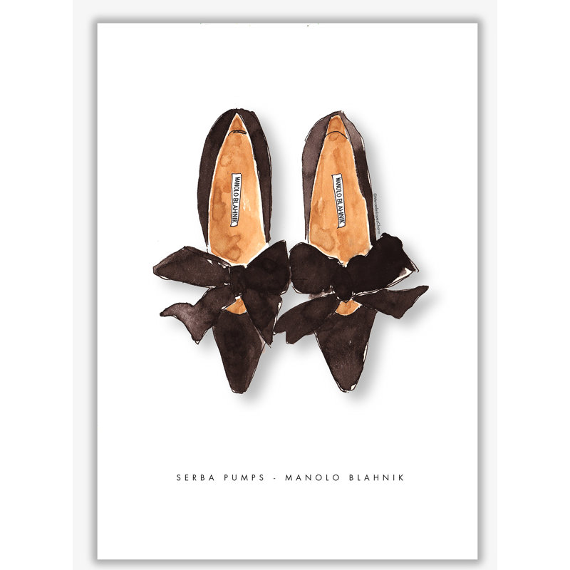 Manolo Blahnick Serba Pumps - Painting, No Frame, 29.7 cm H x 21 cm W x 1 cm D