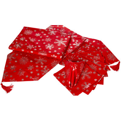 Floral Christmas Dining Linen Set - Set of 10