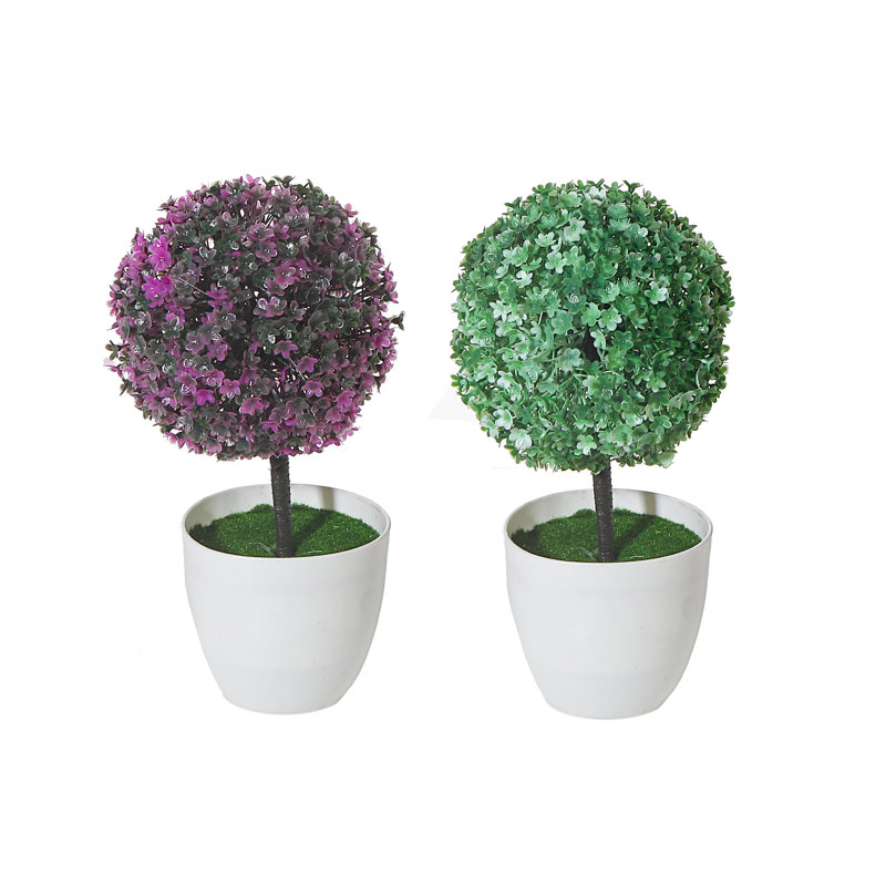 Ensemble de 2 plantes à fleurs artificielles en pot