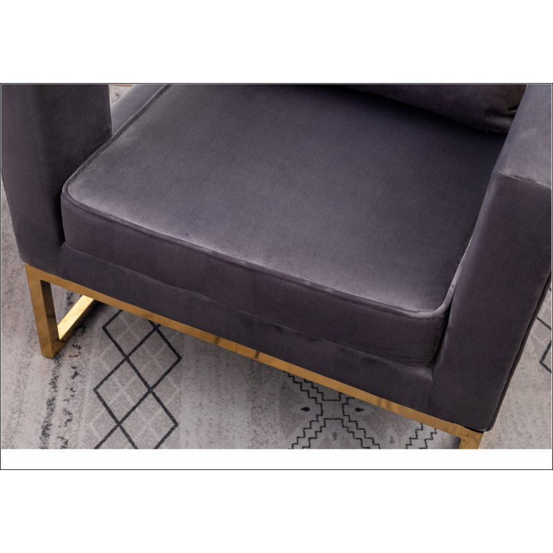 Fauteuil d'appoint rembourré Lenola, gris, Gris