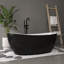 Baignoire autoportante Fslefay 60'' en acrylique noir, avec trop-plein et bonde clic-clac.