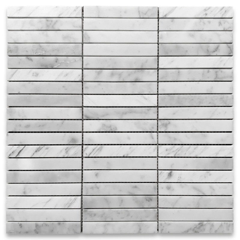 Carreau de mosaïque linéaire en marbre 12 po x 12 po pour mur et plancher
