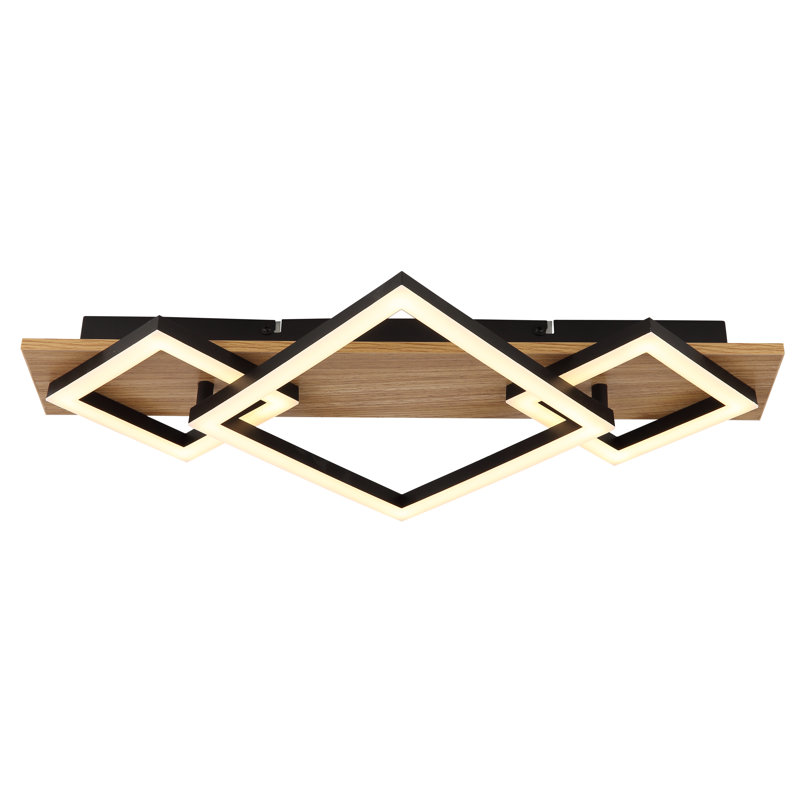 Daundre LED Flush Mount, Matt black/brown