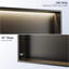 Niche de douche à DEL 24 po x 12 po avec lumière chaude - niche murale encastrée en acier inoxydable, tablette de douche sans carrelage nécessaire avec éclairage DEL, insert de rangement de salle de bain noir mat