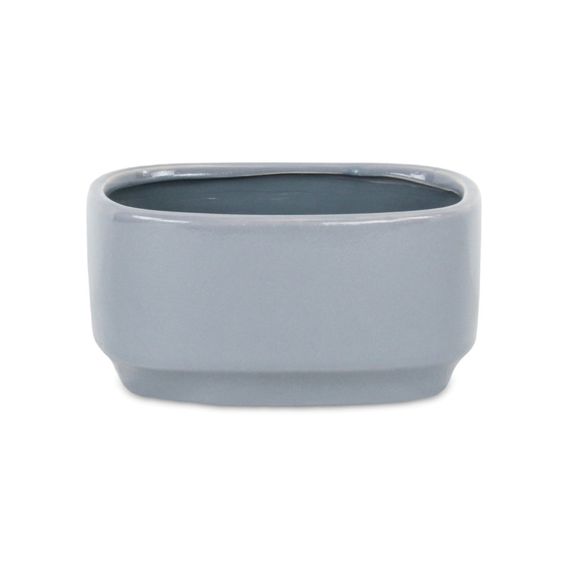 Pot en céramique Lytchett, H 4,25 po x l 8,5 po x P 6,5 po, gris