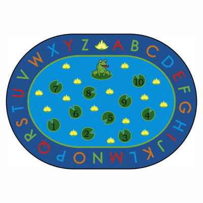 Tapis bleu touffeté Hip Hop Counting Frogs Literacy