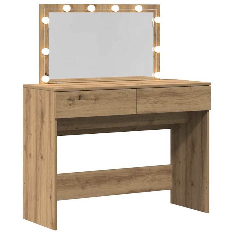 Dressing Table with Mirror, Oak
