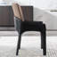 Chaise avec accoudoirs à dossier solide noir et brun (ensemble de 2)-130060045
