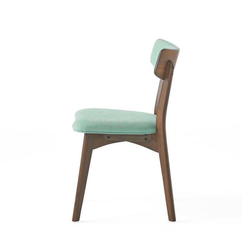 Chaise de salle à manger rembourrée Hoopes, Noyer naturel, Menthe