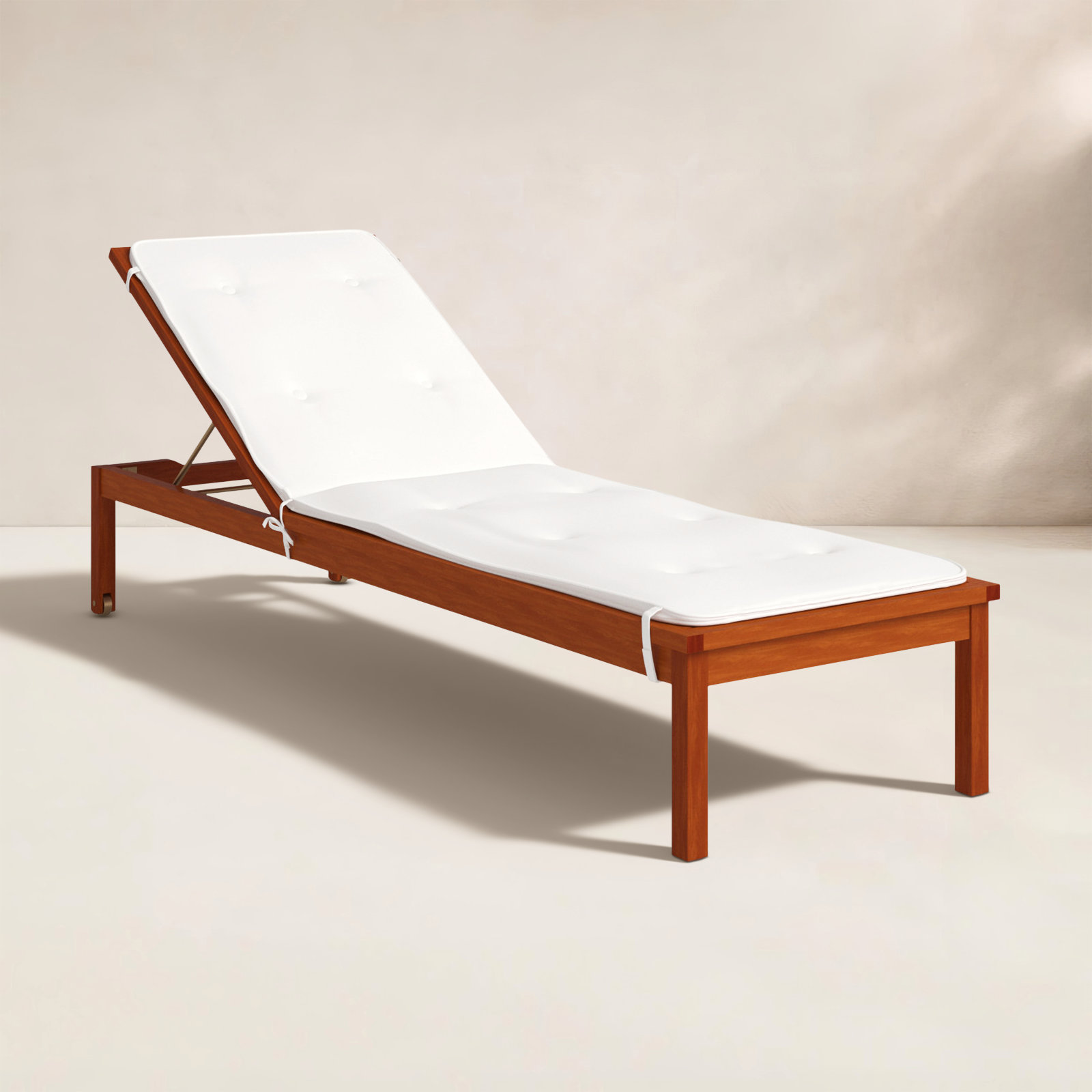 Beckton 23.5'' Outdoor Eucalyptus Chaise Lounge