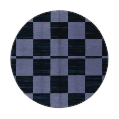 Checkered Gray Indoor and Outdoor Area Rug