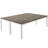 78.7 Inch Extra Long 2-Person Computer Desk, Double Workstation For Home Office With Heavy-Duty Steel Legs, Oak & White Finish