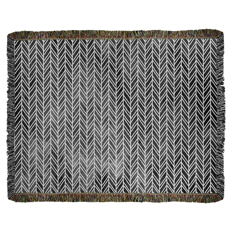 Couverture en coton Katelyn Elizabeth, l 60 po x L 80 po, Noir