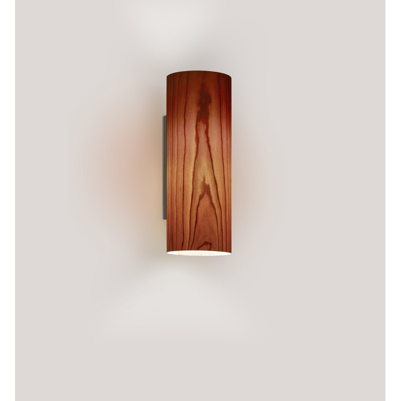 Romanica Slim Wall Sconce, Natural Cherry, Matte Black