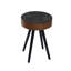 Table ronde polyvalente de 15,7 pouces, petits salons, décor moderne, pieds en bois massif, couleur brune et noire, matériau, table de chevet pour une installation facile avec des espaces compacts-648167155