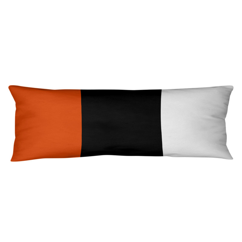 Polyester Medium Pillow, Orange/Black Middle, Aaru 