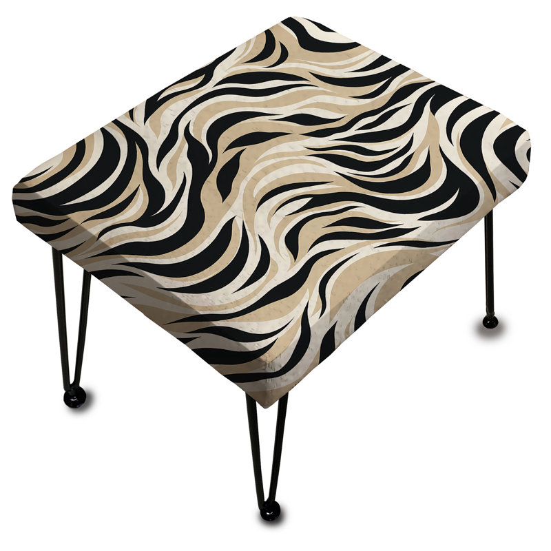 Beige et noir Urban Abstract Safari - Repose-pieds rectangulaire abstrait