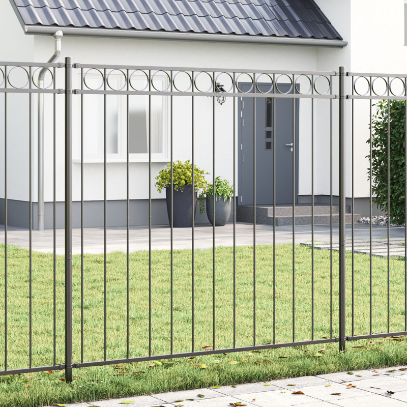 170cm H x 170cm W Powder-Coated Steel Border Fencing
