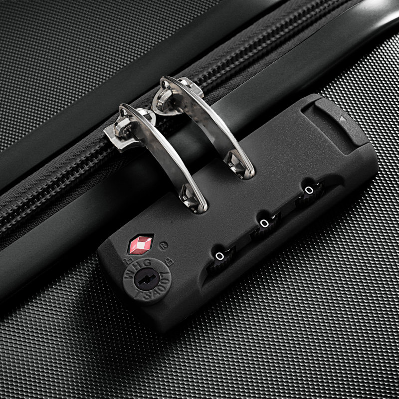 Ensemble de bagages en ABS avec porte-gobelet certifié Airline, Black