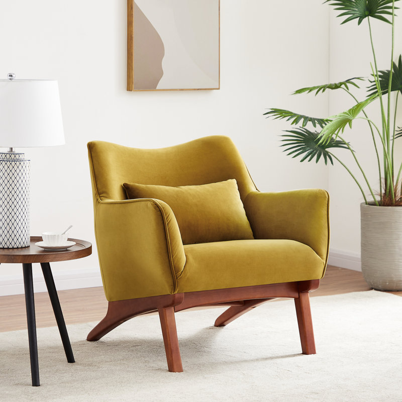 Fauteuil Elderon, Velours doré
