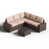 Coussin beige / structure brune