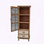 Armoire de rangement rustique en bois avec porte découpée décorative et 3 tiroirs