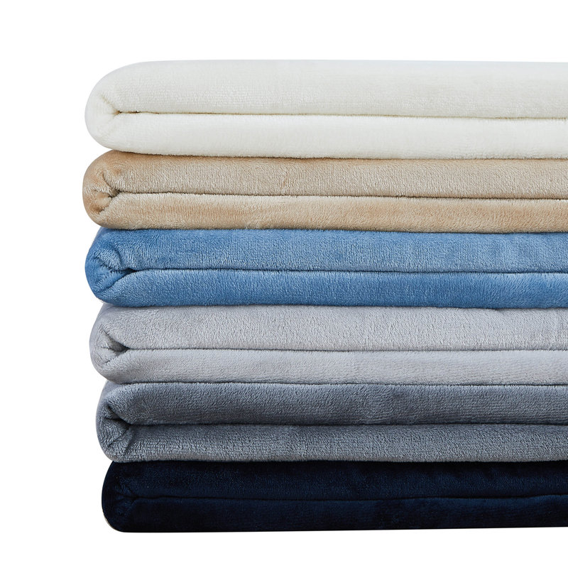  Oversized Sherpa Fleece Blanket, Navy Blue, King