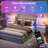 19.7'' W Nightstand With 3D Mirror Abyss & Rgb Lighting, 2-Drawer Bedside Table With Hidden Storage And Human Sensor Light-1526823910