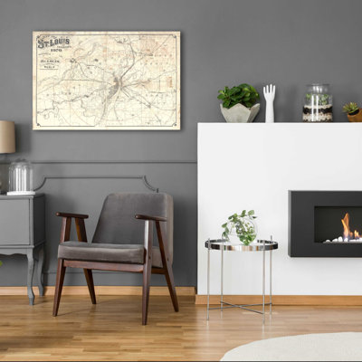 «Vintage St Louis Map v2» par Wild Apple Portfolio, art mural en verre acrylique