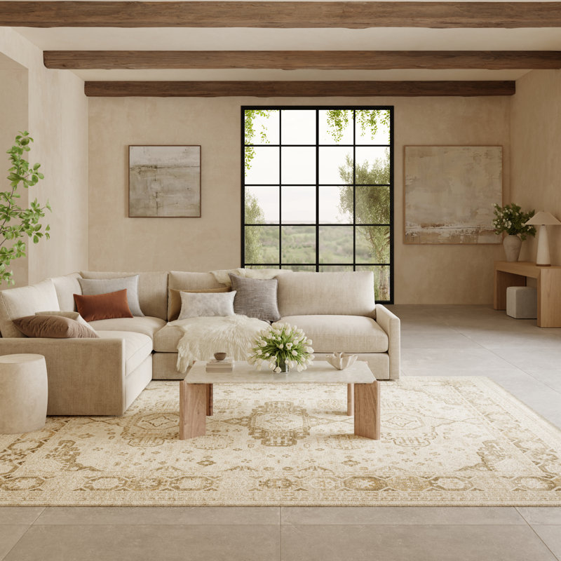Nourison Pardis 7'10" x 9'10" Ivory Beige Vintage Indoor Rug, Rectangle 7'10" x 9'10"