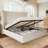 Addesyn Queen Hydraulic Lift Storage Bed, Upholstered Wingback Bed with Channel Tufted Headboard, Cream-1199468027-1199468006