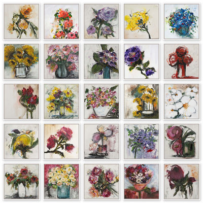 Flower Grid Set Print by H. Scott