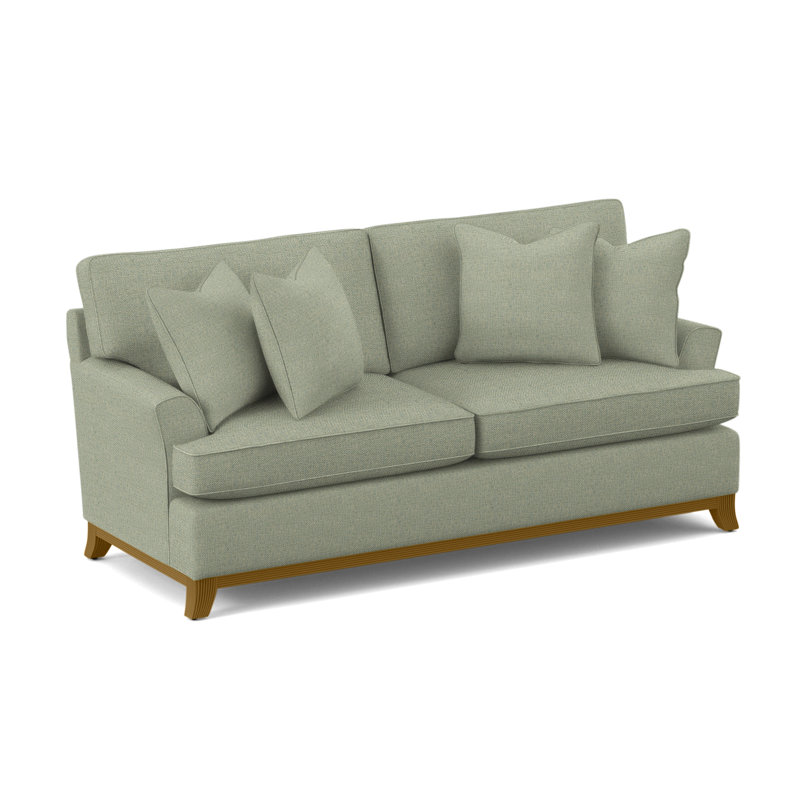 Oaks Way Sofa, Green Performance Fabric; 0851-54, Havana Finish