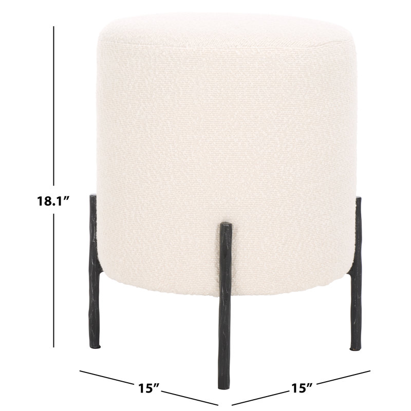 Aodan Round Standard Ottoman, Black