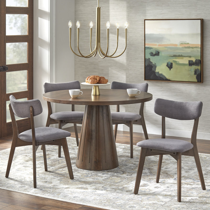 Ensemble repas Castilia, 5 pièces: table, 4 chaises, Gris