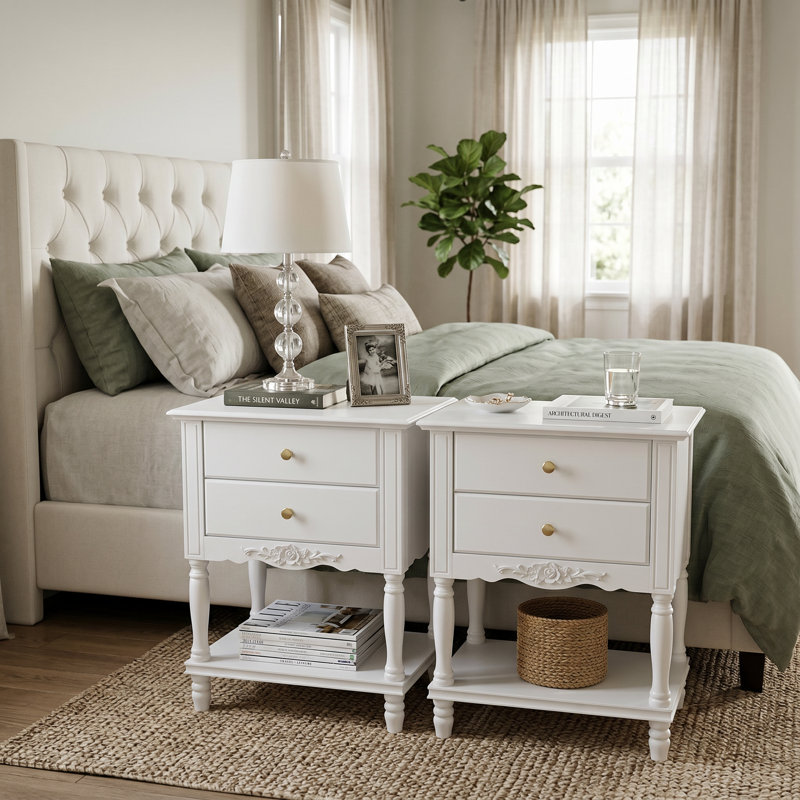 2 Drawer Nightstand 2 Set