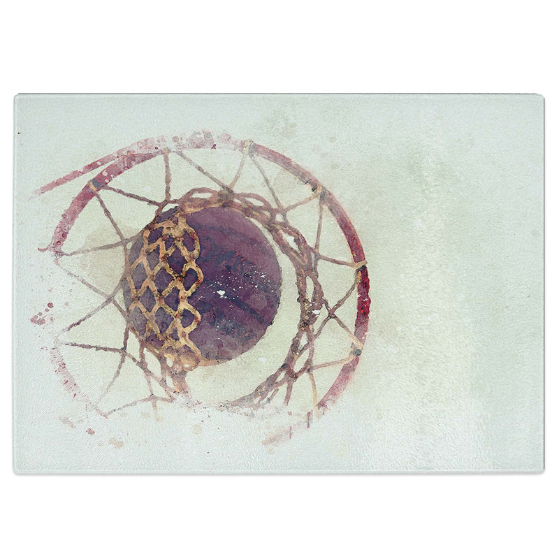 Tempered Glass The Basketball Hoop in Abstract Chopping Board, 28.5 cm W x 20 cm L