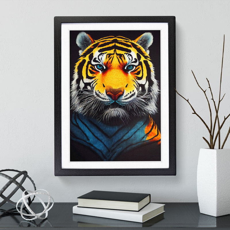 Majestic Tiger - Framed Print, Black, 64cm H x 46cm W x 2cm D