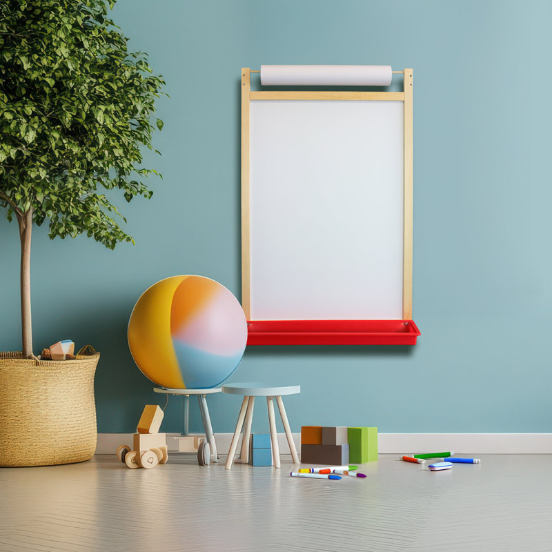 Magnetic Wall-Mounted Whiteboard with Paper Roll and Tray