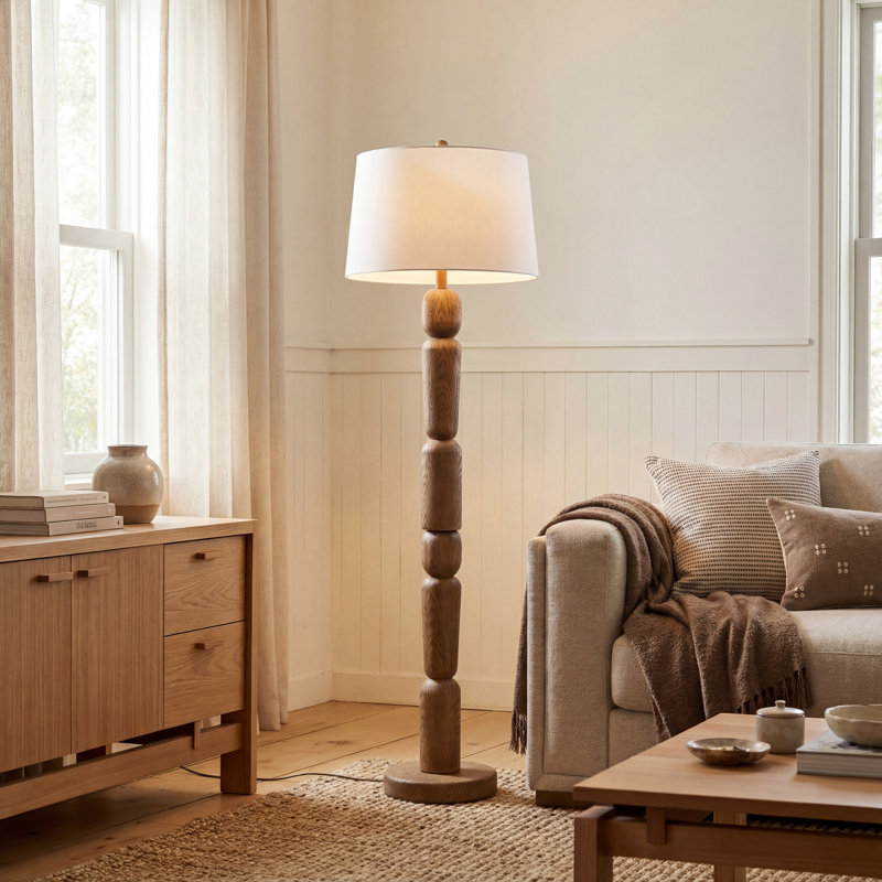 Lampe sur pied à DEL en fer / résine 61,5 po Rustara