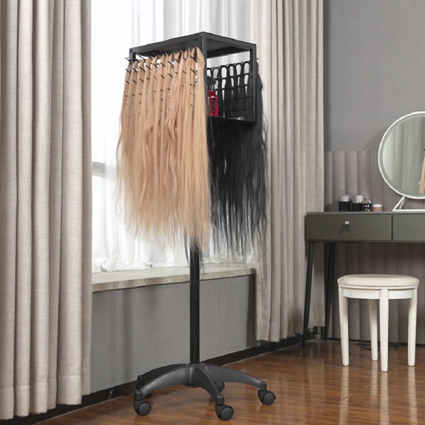 Wooden Braiding Hair Rack Multipurpose Cones Stand Shelf Wall