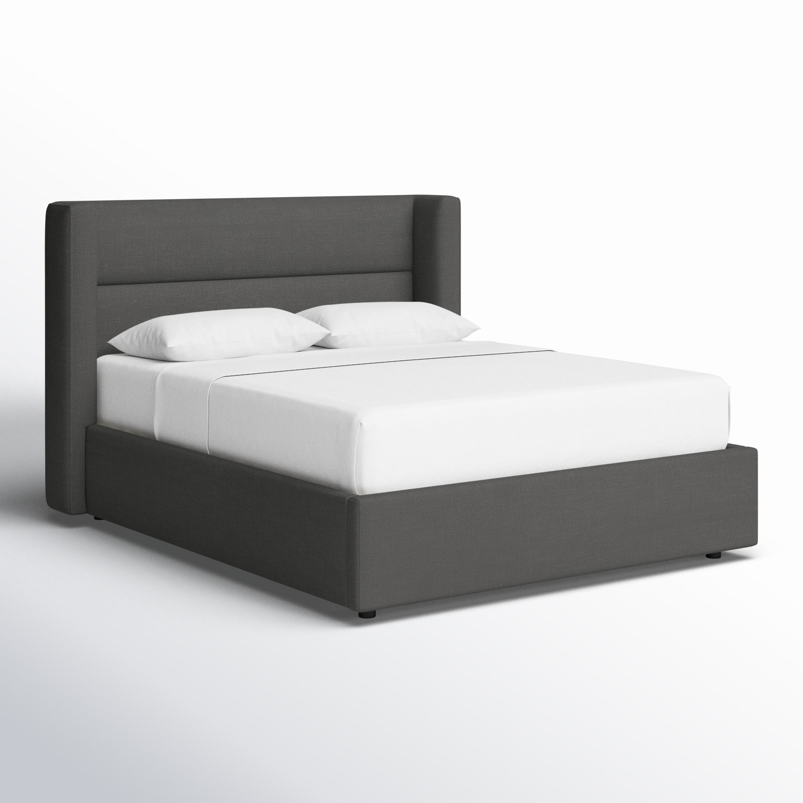 Jayla Platform Bed, Queen, Effie Smoke Performance Linen