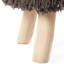 Handmade 16.23" Foot Stool - Blending Wool & Cotton And Eucalyptus Wood 16X16 Made With Handwoven