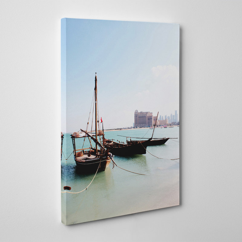 Fishing Boats Qatar Photographic - Wrapped Canvas, 50cm H x 35cm W