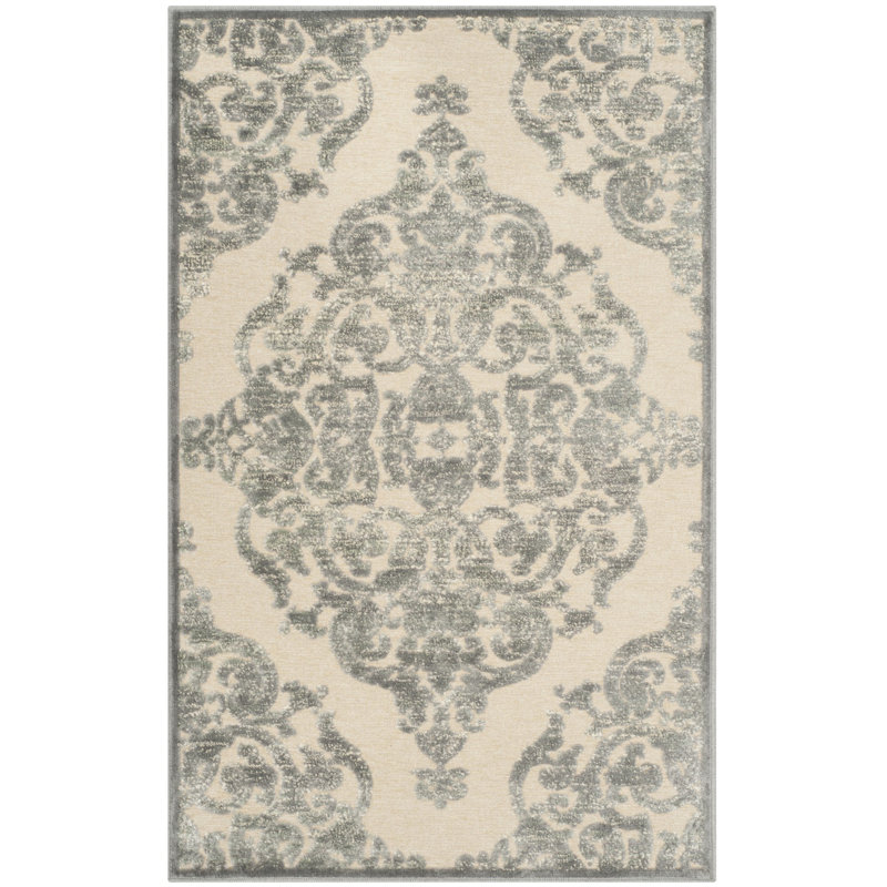 Gray and Multi Viscose Chenille Area Rug 2'7" x 4'